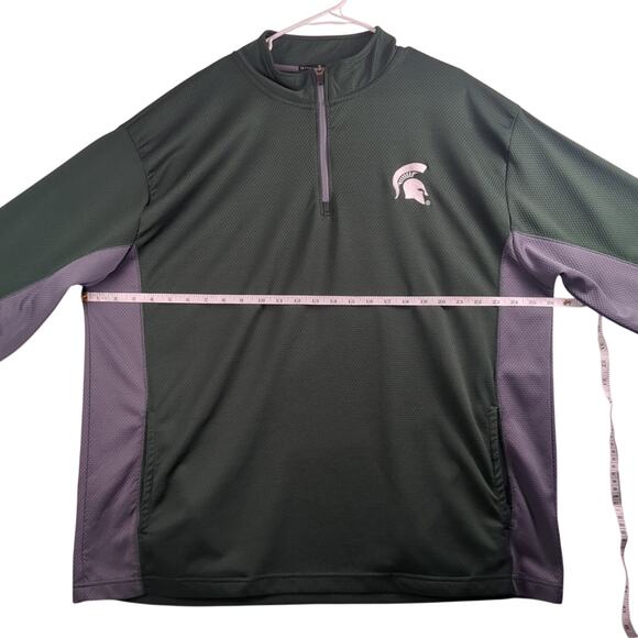 Michigan State University Spartan Champion XXL Quarter Zip Green Pullover Jacket - Picture 1 of 11